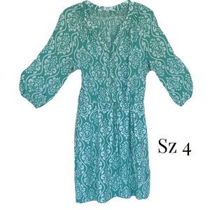 Blue Sundress Crown & Ivy Sz 4 V-Neck Above the Knee Pullover